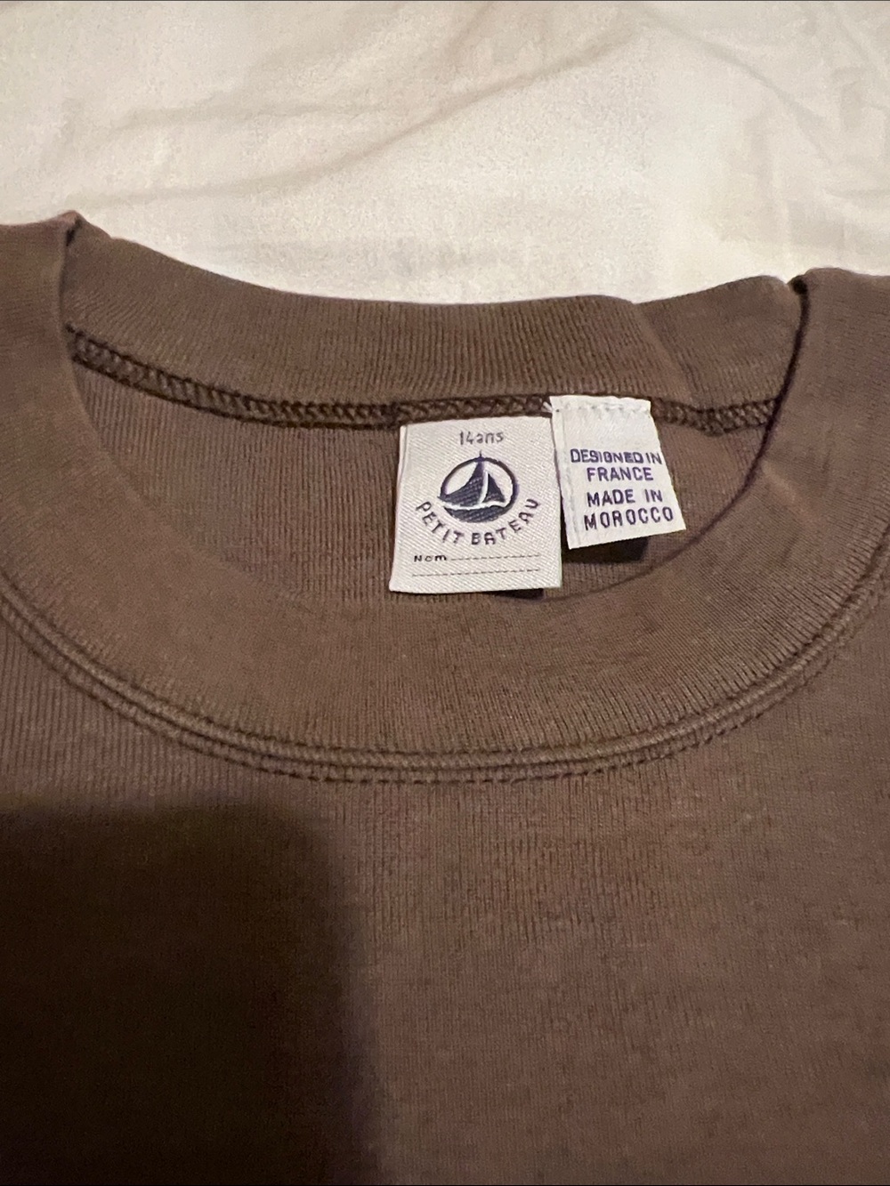 Petit Bateau Brown Short Sleeve Crew Neck Tee - Picture 2 of 2